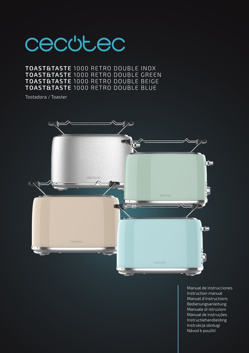 cecotec TOAST&TASTE 1000 RETRO DOUBLE INOX User manual
