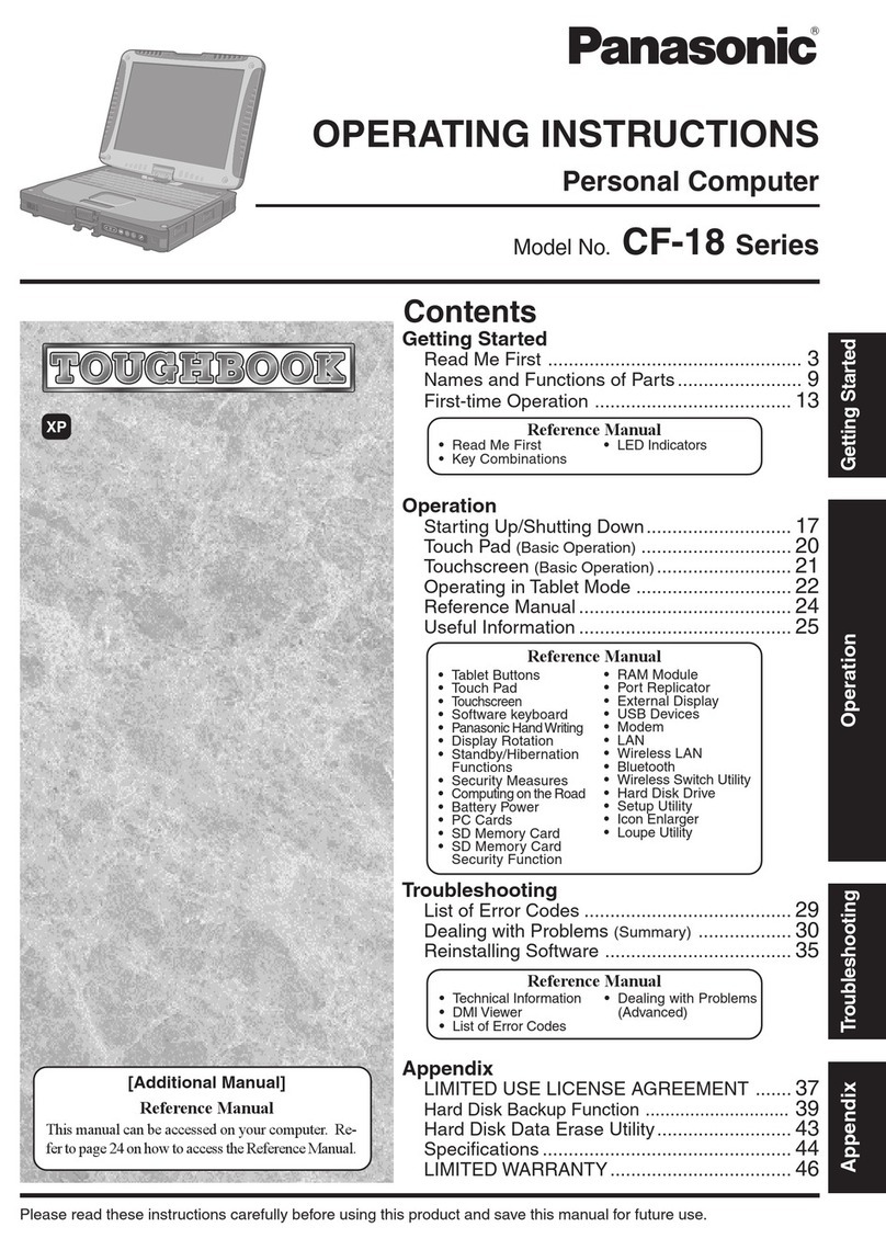 Panasonic CF18KHHZXBM operating instructions