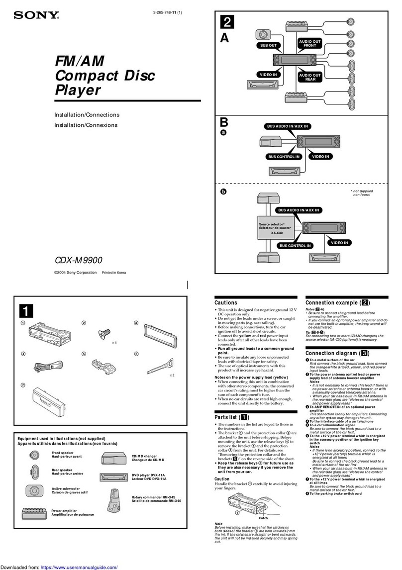 Sony CDX-M9900 Operating Instructions  (primary... Product guide