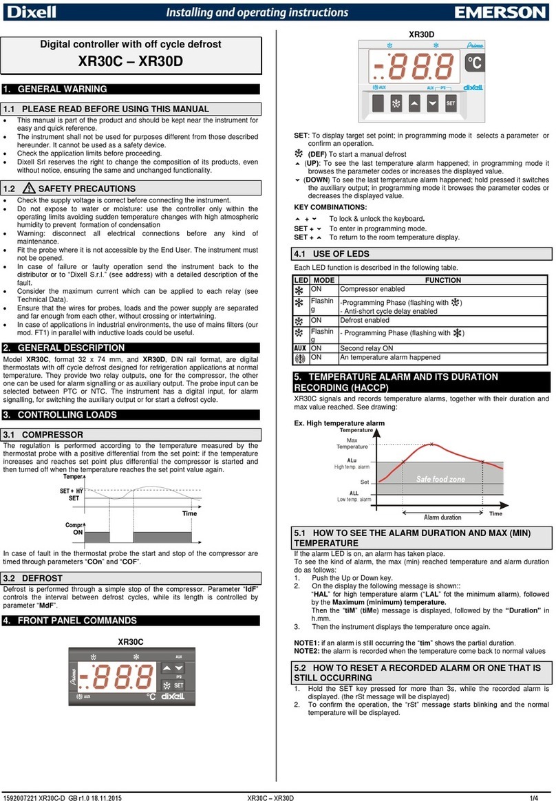 dixell EMERSON XR30D Wiring diagram