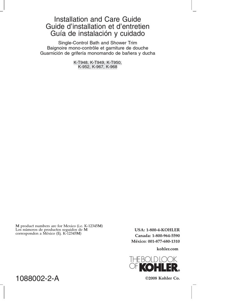 Kohler K-T950 Assembly instructions Kohler K-T950 Assembly instructions