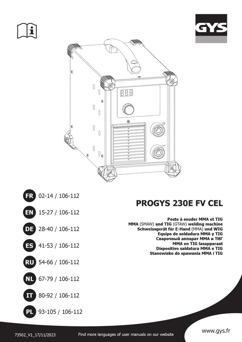 GYS PROGYS 230E FV CEL User manual