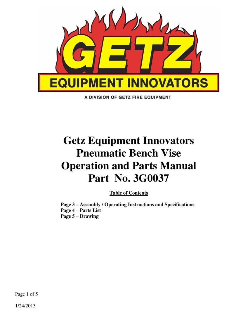 Getz Equipment Innovators 3G0037 Operation and parts manual
