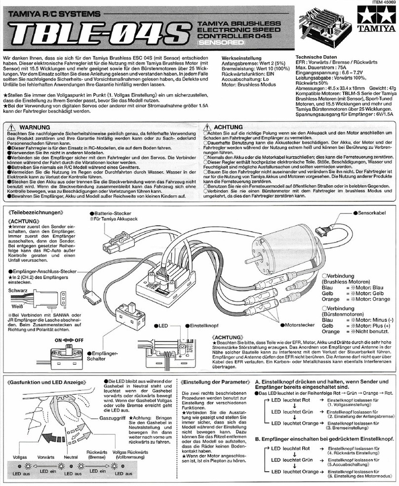 Tamiya TBLE-04S quick start guide