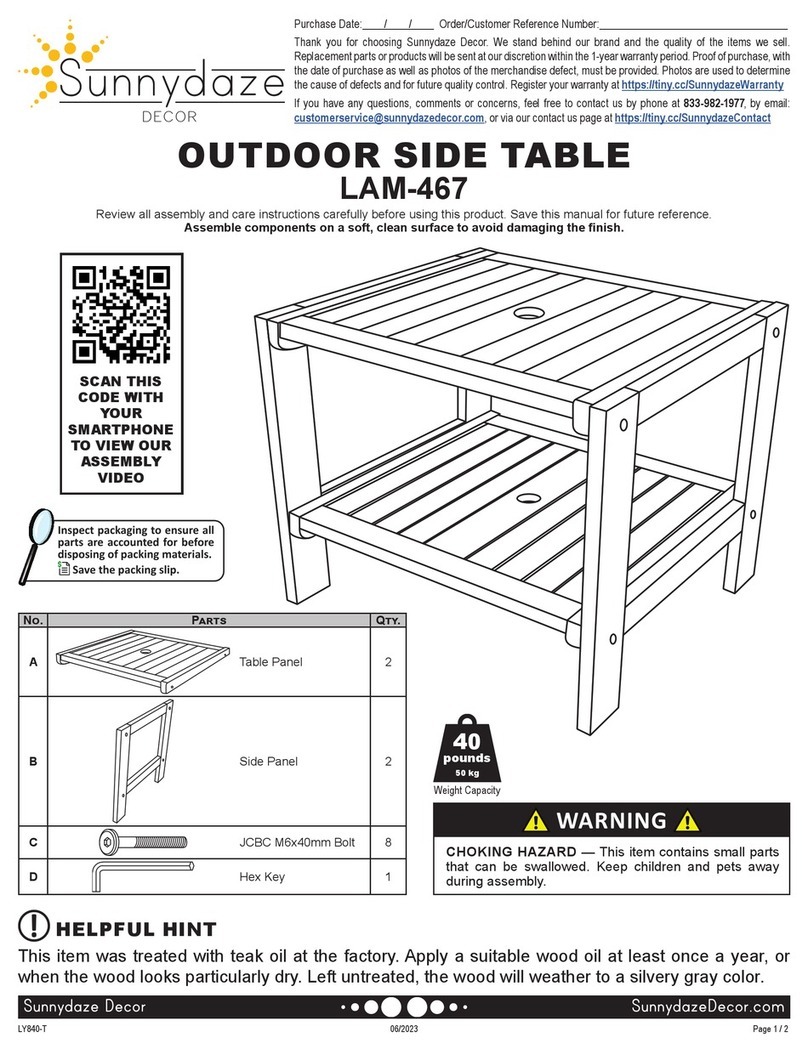 Sunnydaze Decor LAM-467 quick start guide Sunnydaze Decor LAM-467 quick start guide
