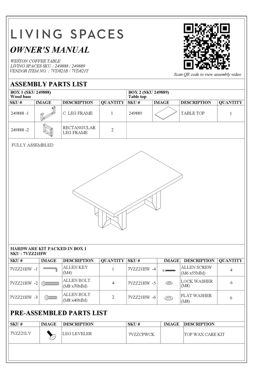 Living Spaces WESTON 249888 User manual