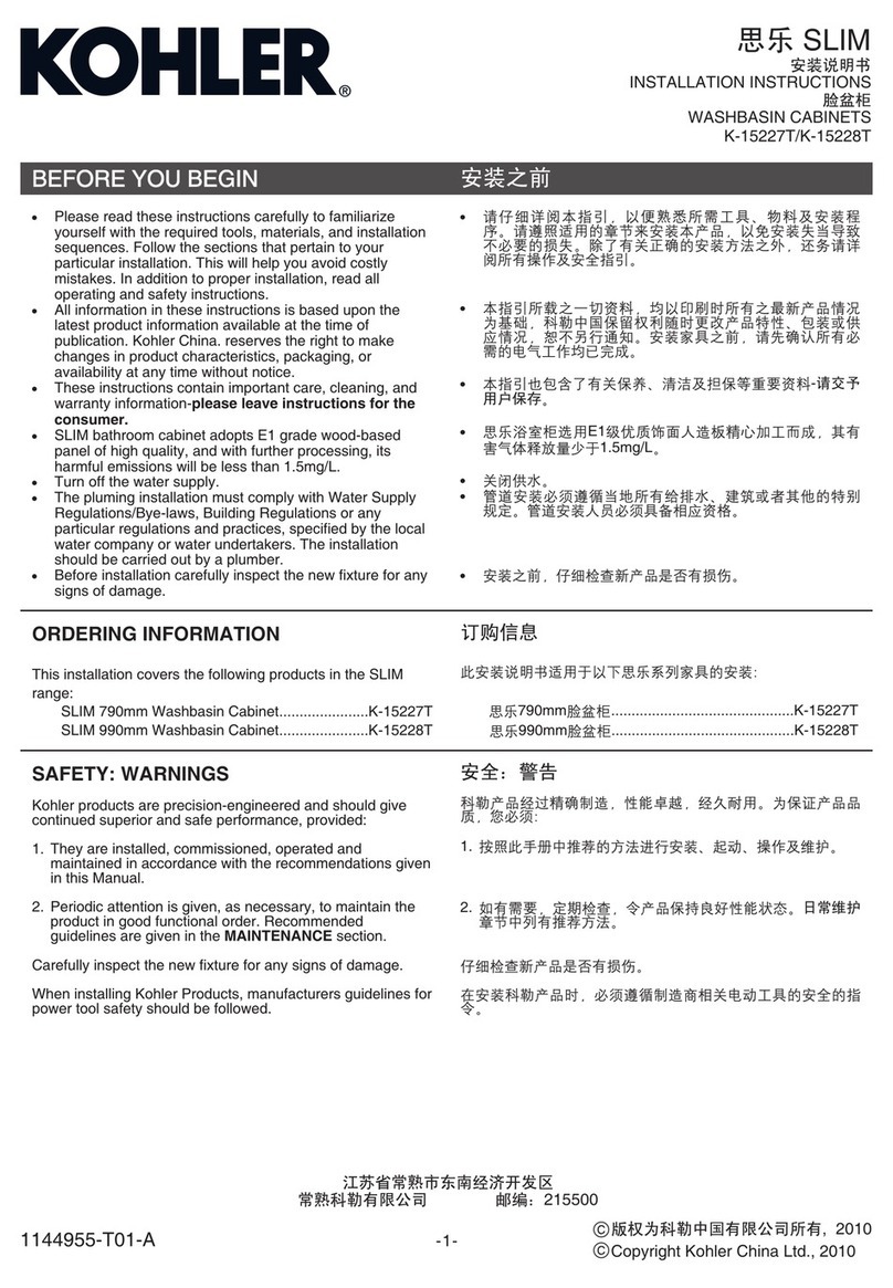 Kohler SLIM K-15227T User manual