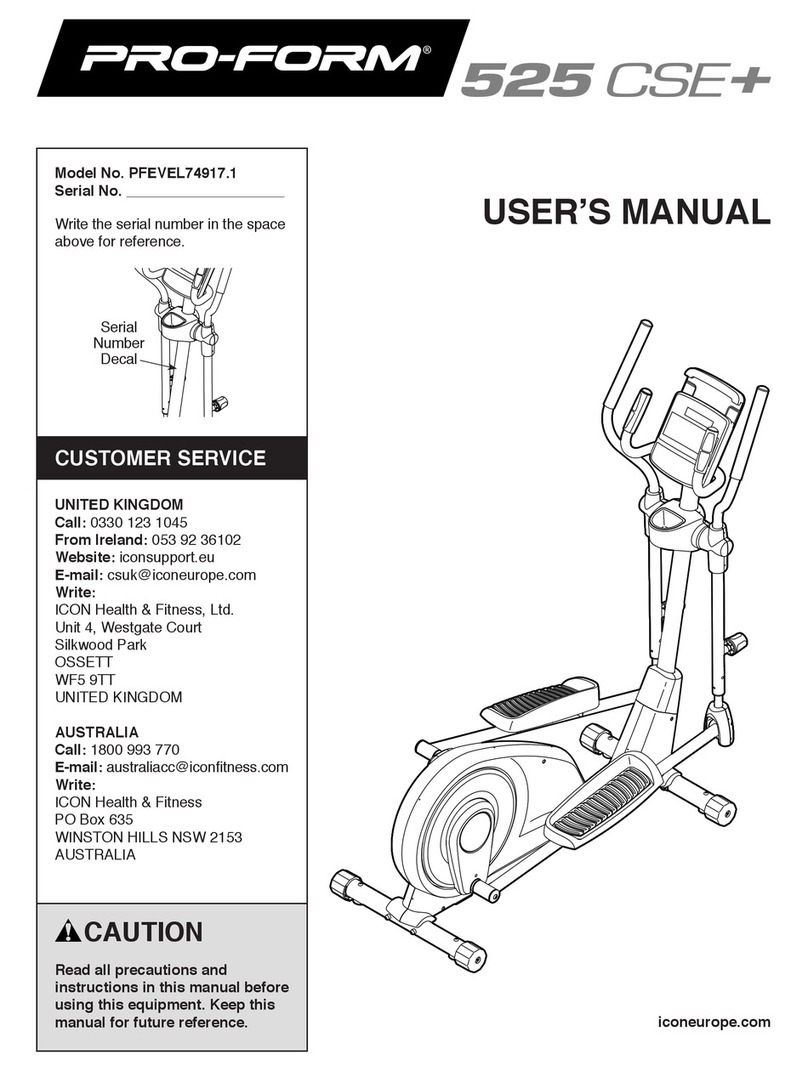 ICON Health & Fitness PRO-FORM 525 CSE+ User manual