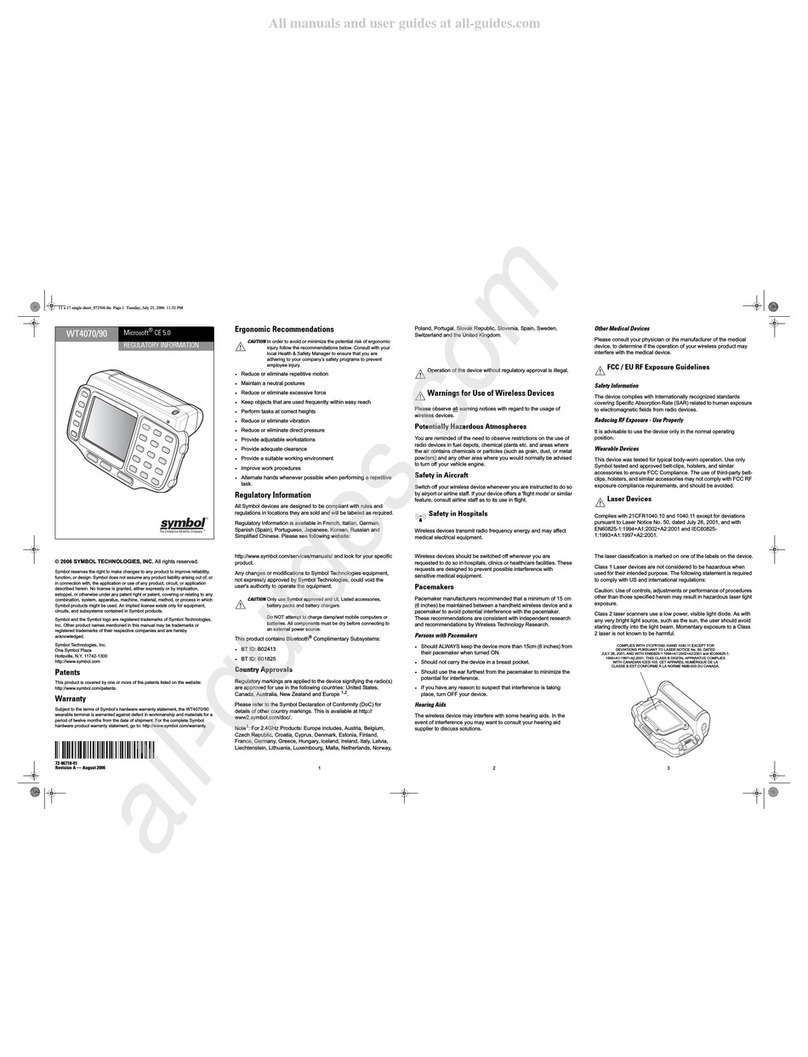 Symbol WT4090 User manual Symbol WT4090 User manual