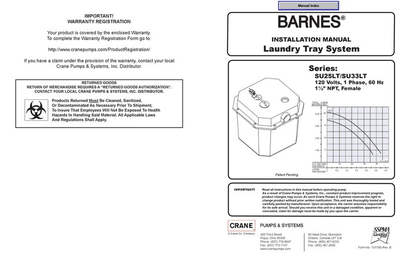 Crane BARNES SU25LT Series User manual