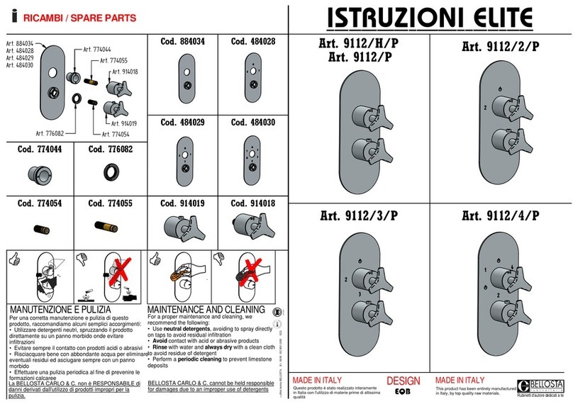BELLOSTA ISTRUZIONI ELITE 9112/H/P User manual BELLOSTA ISTRUZIONI ELITE 9112/H/P User manual