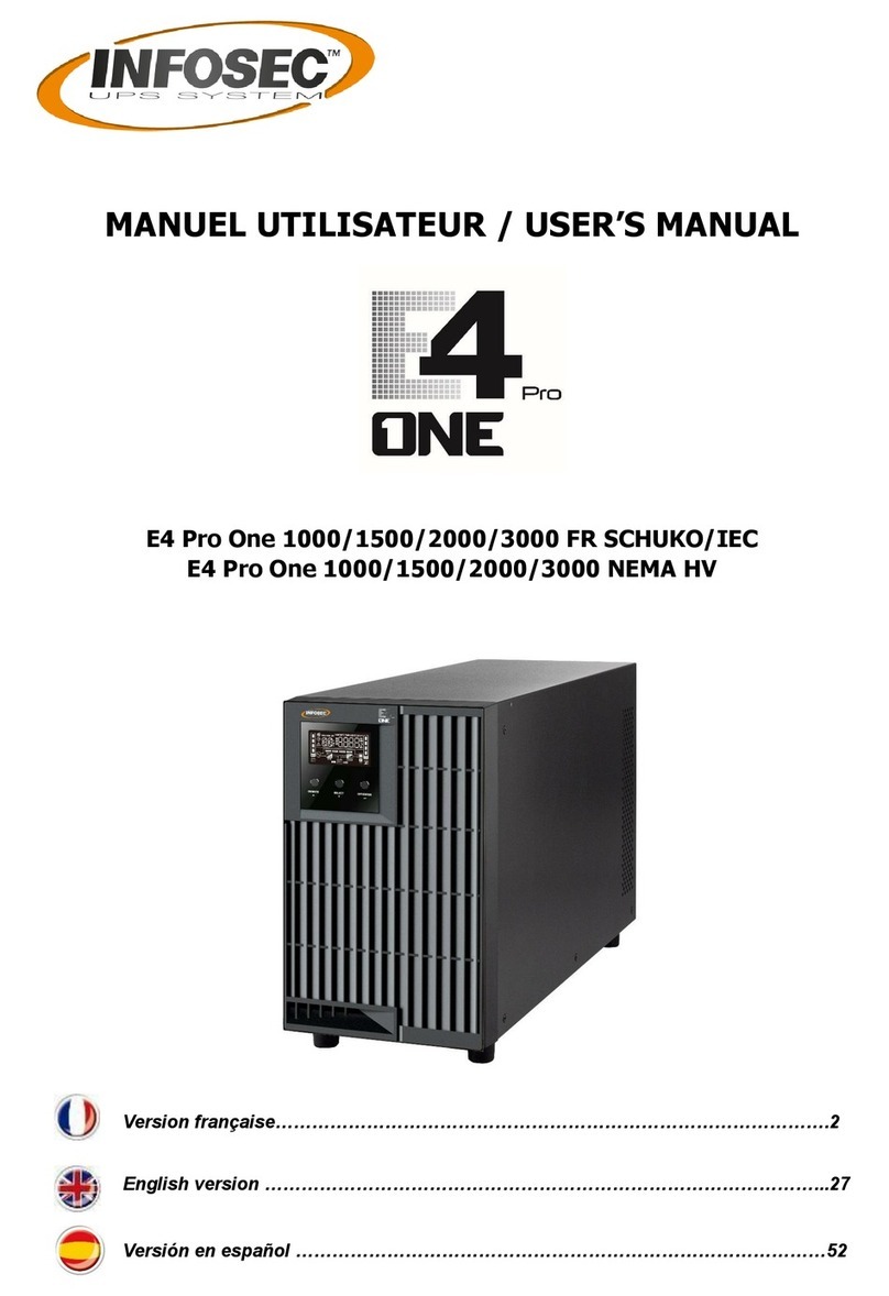 INFOSEC UPS SYSTEM E4 Pro One 1000 VA User manual