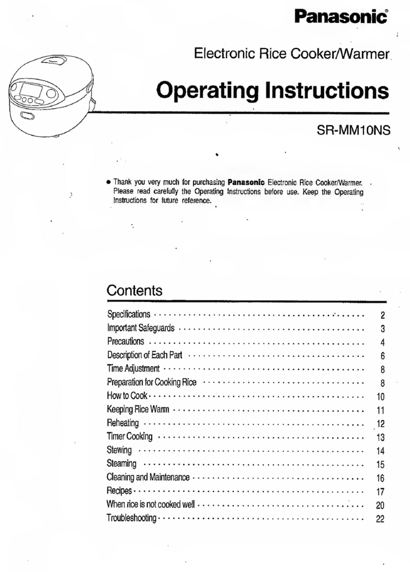 Panasonic SRMM10NS - SPS RICE COOKER/WARM User manual