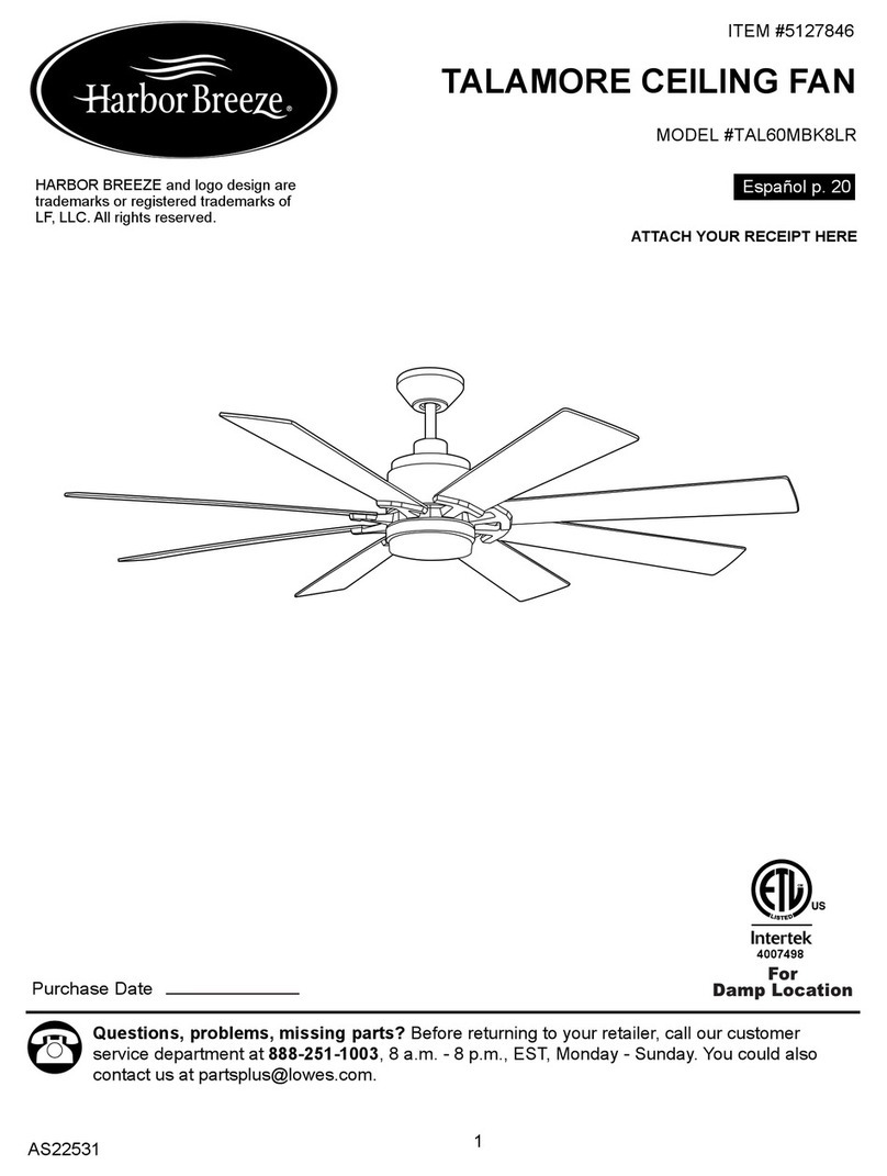 Harbor Breeze TALAMORE TAL60MBK8LR User manual