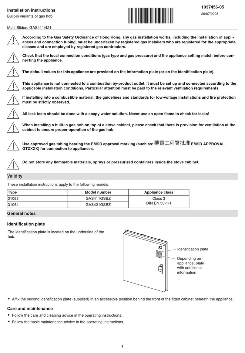 V-ZUG GAS421 Series User manual V-ZUG GAS421 Series User manual
