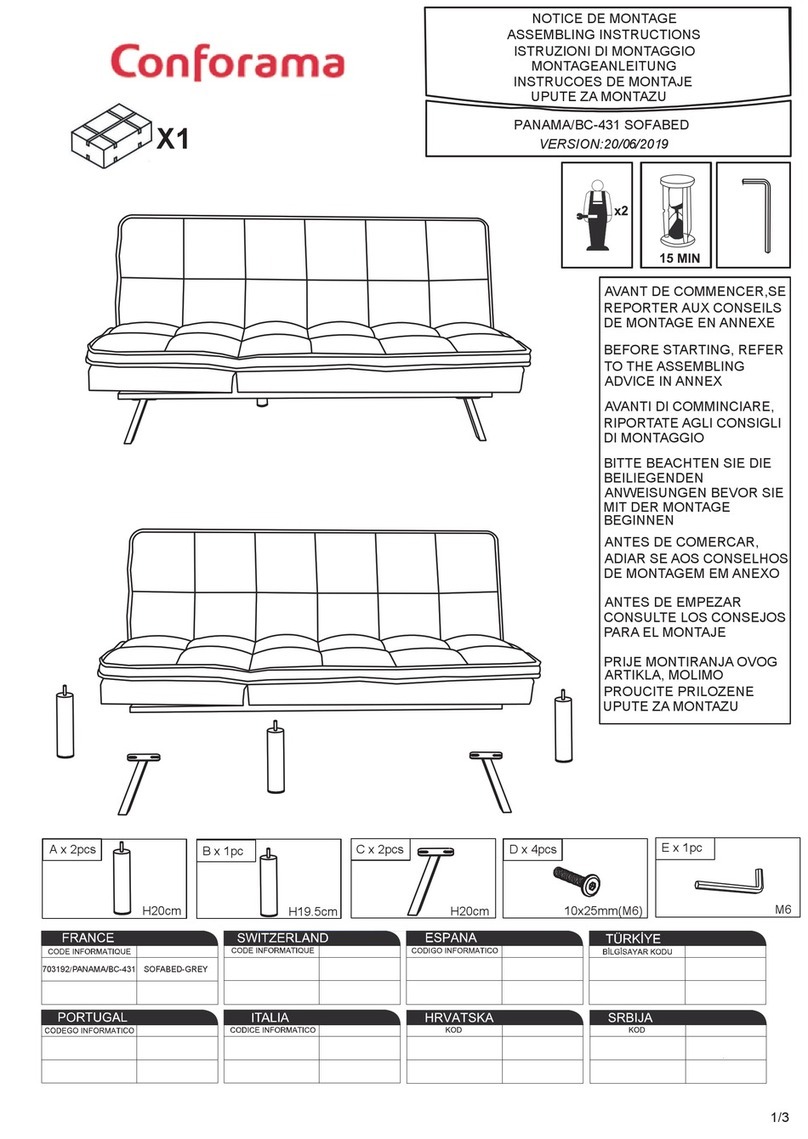 CONFORAMA PANAMA BC-431 Installation guide