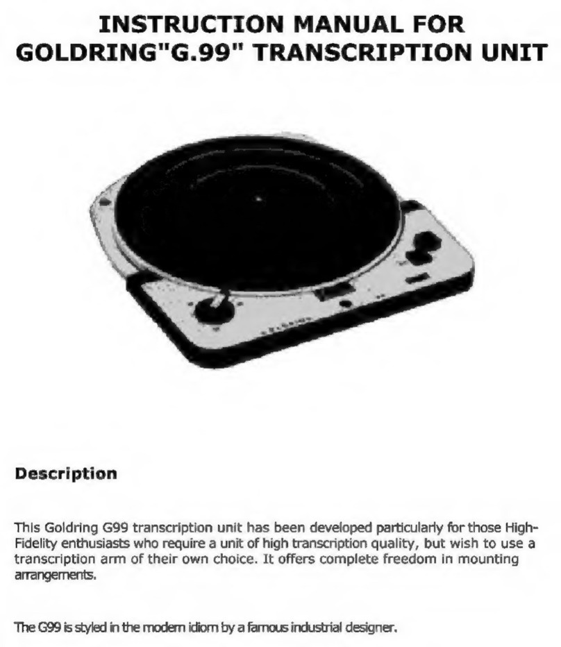 Goldring G99 User manual
