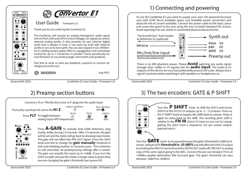 Sonicsmith ConVertor E1 user guide
