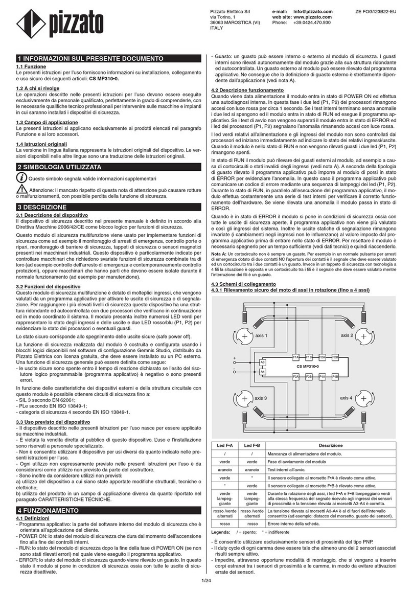 pizzato CS MP310-0 operating instructions