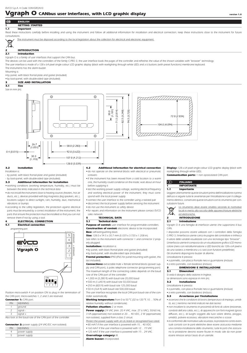 Evco Vgraph O manual