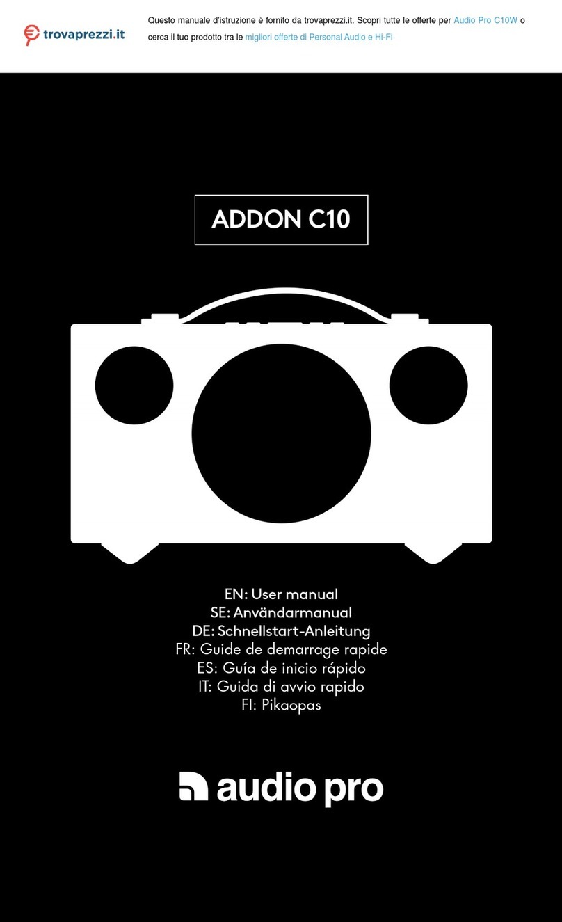 Audio Pro ADDON C10W User manual Audio Pro ADDON C10W User manual