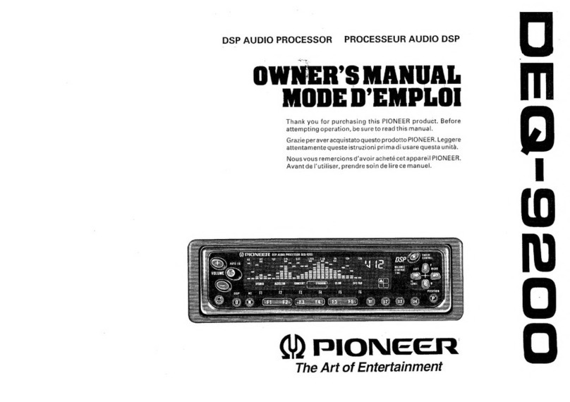 Pioneer DEQ 9200 - Equalizer / Crossover owner's manual Pioneer DEQ 9200 - Equalizer / Crossover owner's manual