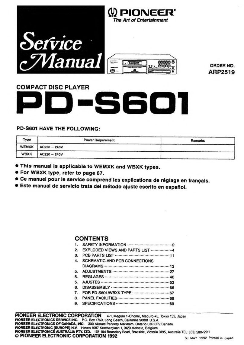 Pioneer PD-S601 User manual