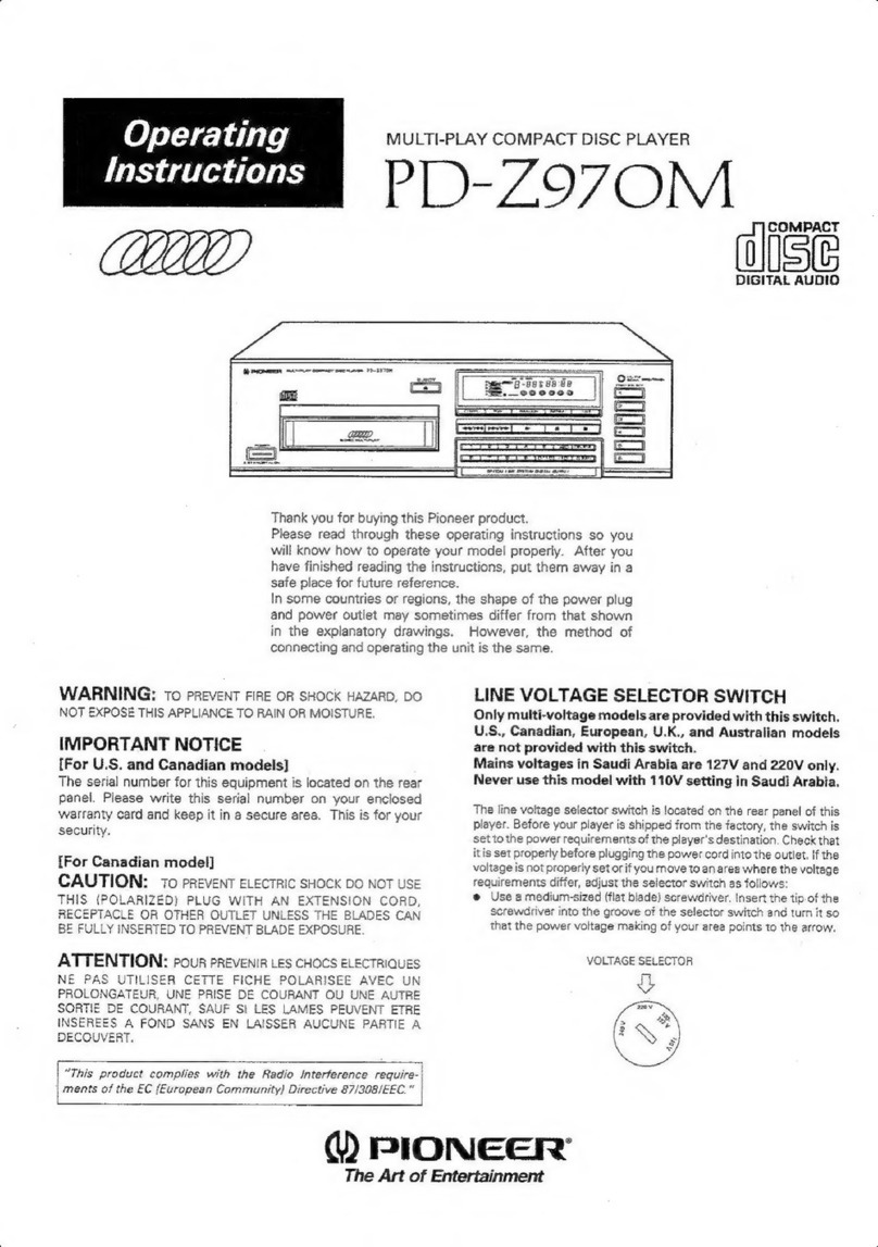 Pioneer PD-Z970M User manual