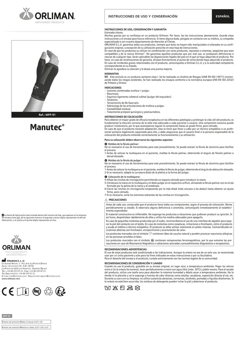 Orliman Manutec MFP-91 Use and maintenance instructions