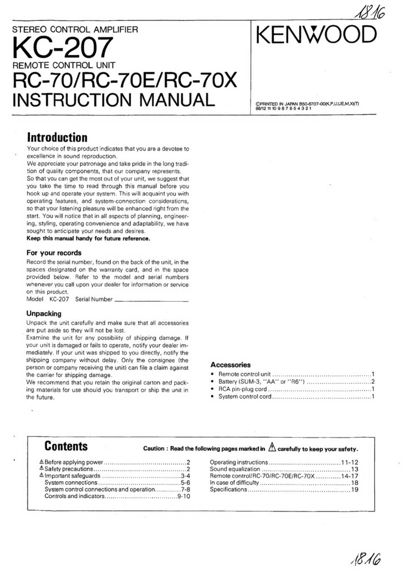 Kenwood KC-207 User manual