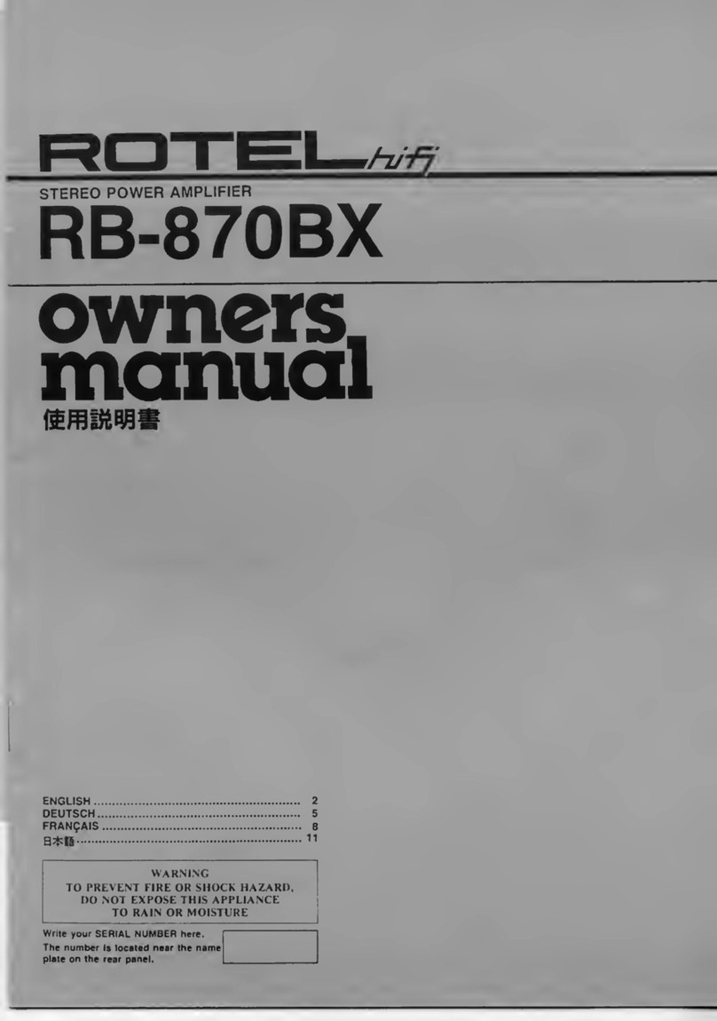 Rotel RB-870BX User manual
