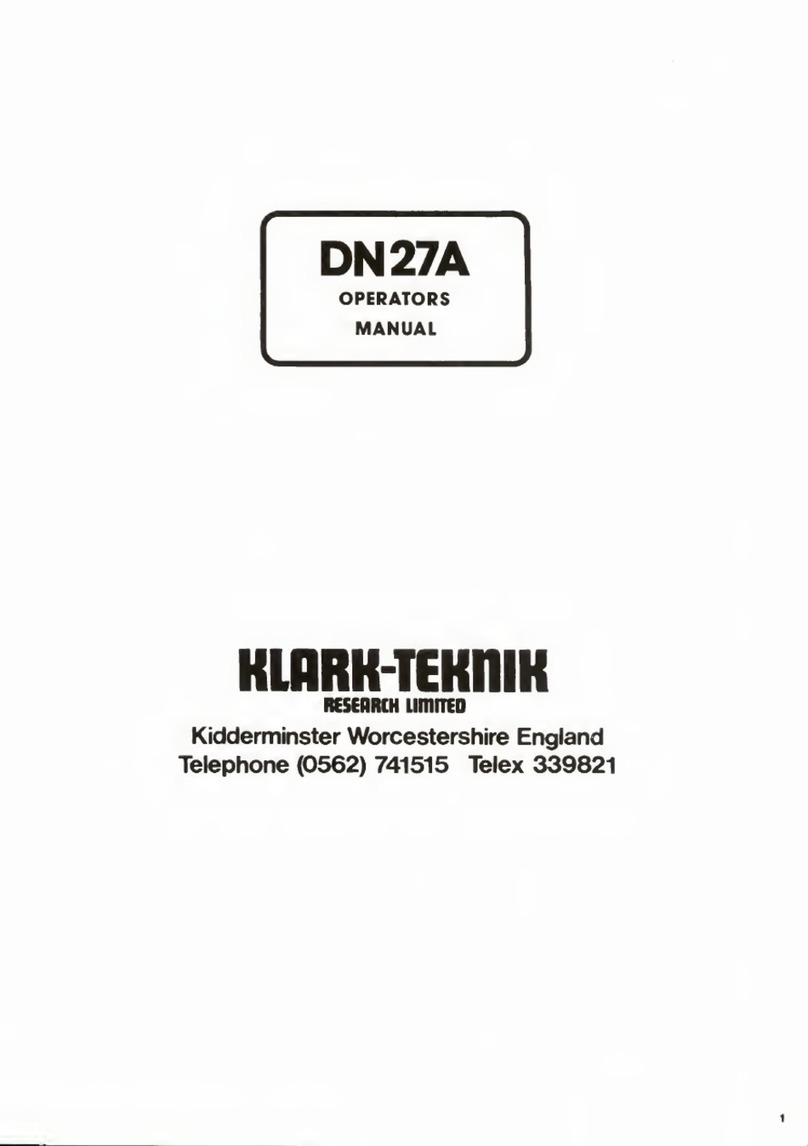 Klark Teknik DN27A Operator's manual