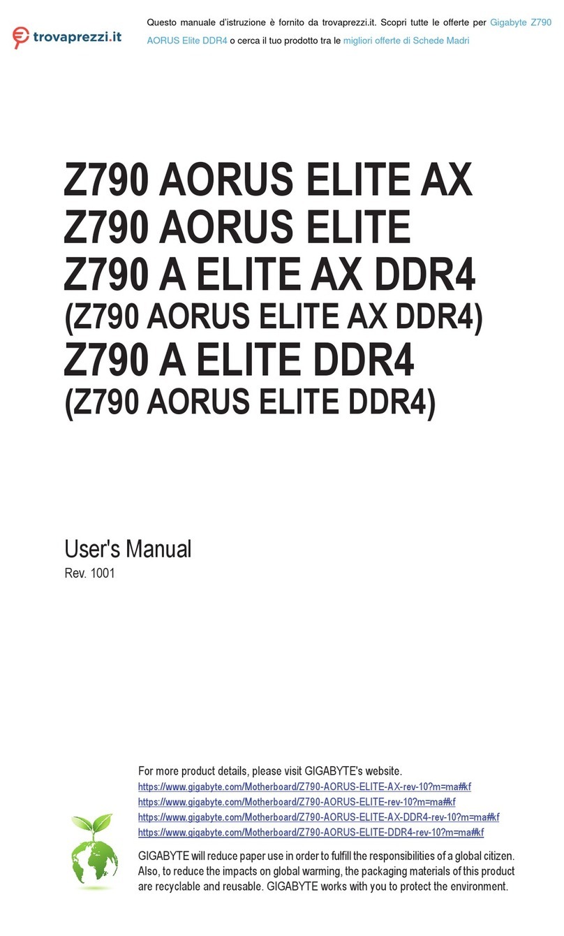 Gigabyte Z790 A ELITE AX DDR4 User manual