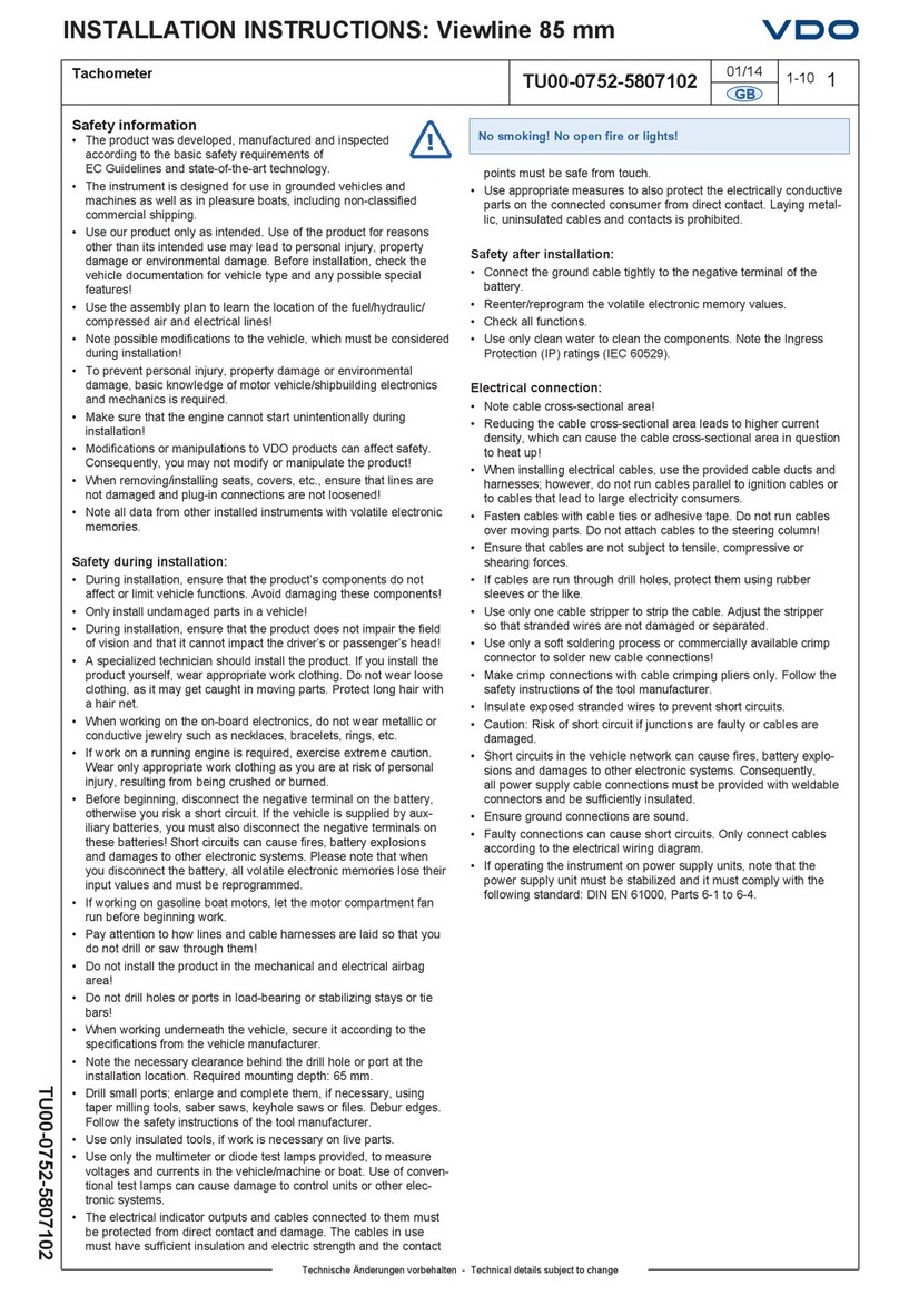 VDO TU00-0752-5807102 User manual
