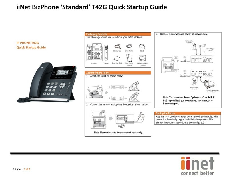 iiNet BizPhone Standard Quick start up guide