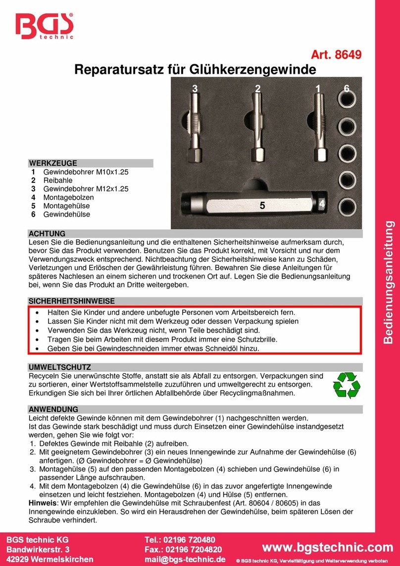 BGS technic 8649 instruction manual