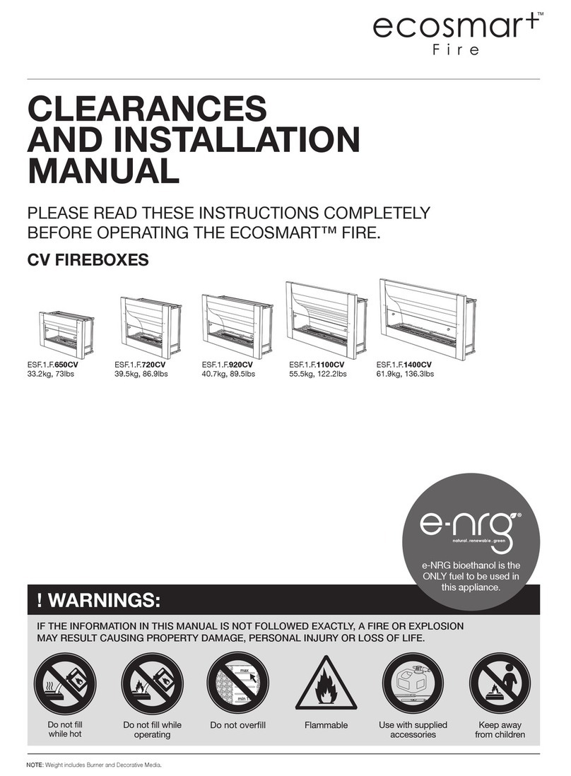 EcoSmart Fire ESF.1.F.650CV User manual