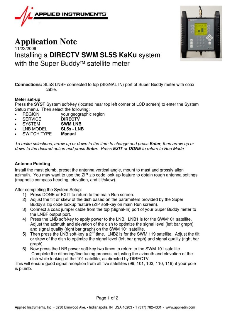 Applied Instruments DIRECTV SWM SL5S KaKu Installation and operating instructions