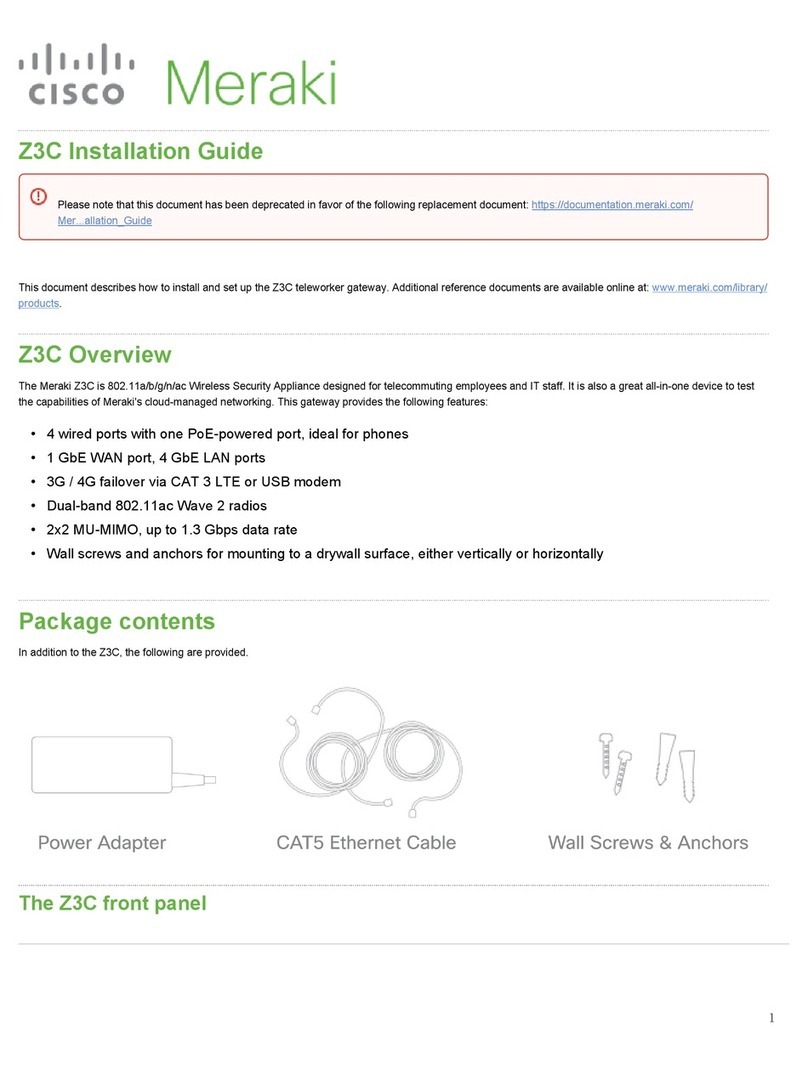 Cisco Meraki Z3C User manual Cisco Meraki Z3C User manual