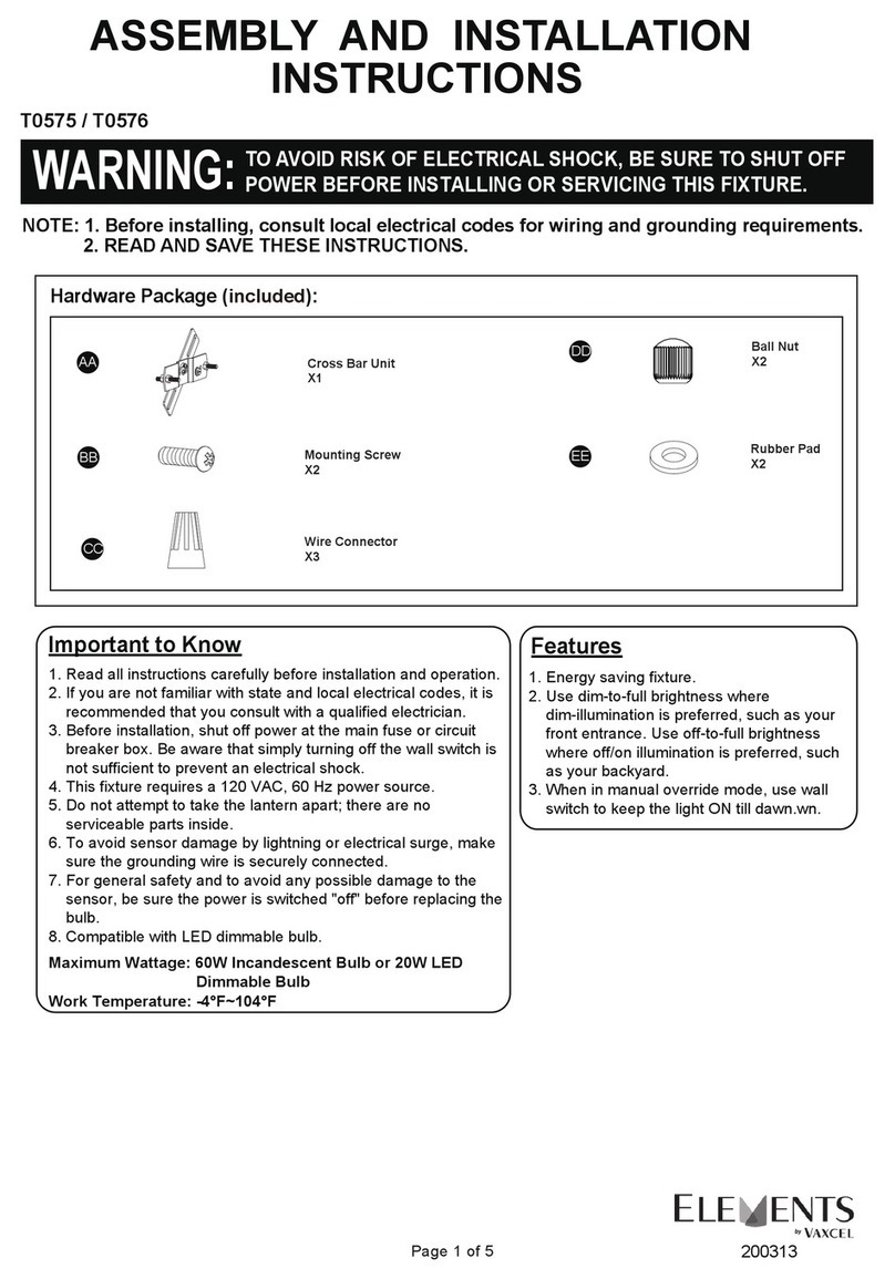 Vaxcel T0575 Instruction manual