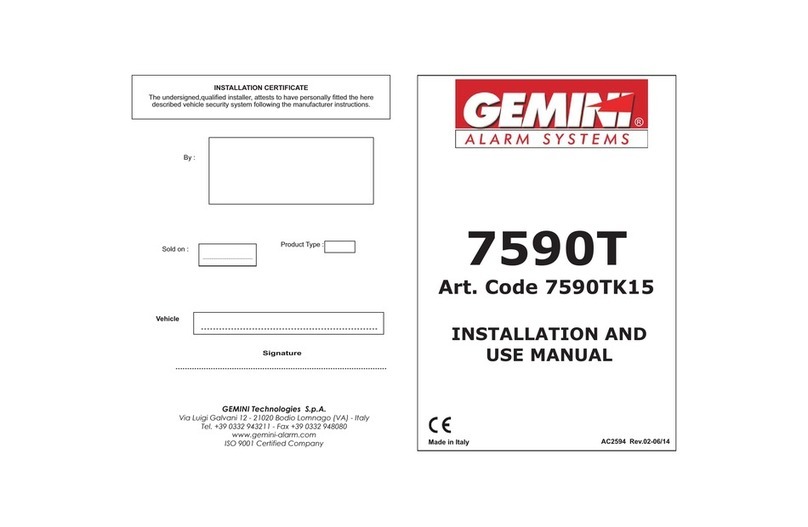 Gemini 7590TK15 Installation and use manual