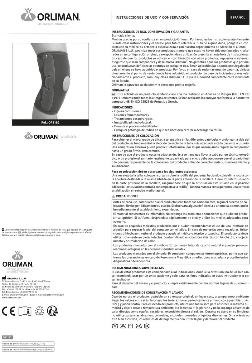 Orliman OP1182 Operation instructions