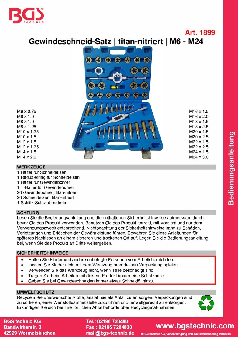 BGS technic 1899 User manual