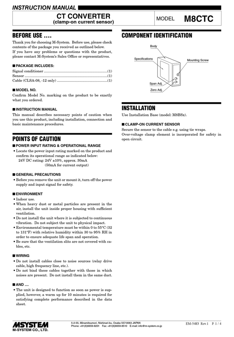 M-system M8CTC instruction manual