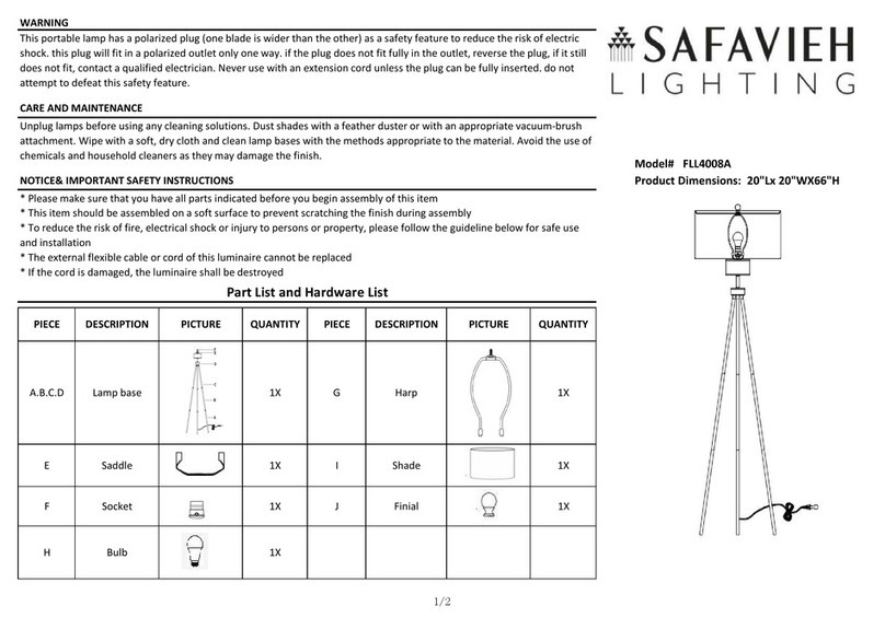 Safavieh Lighting ENRICA FLL4008A manual