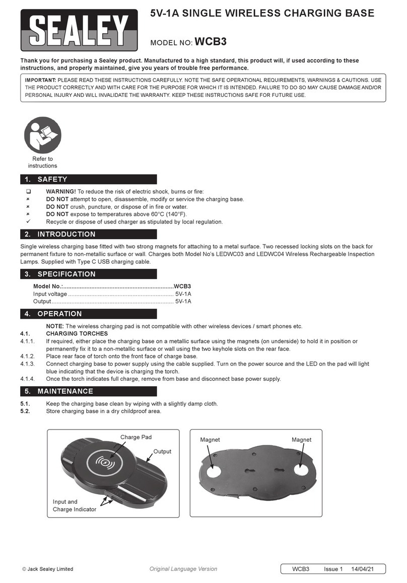 Sealey WCB3 quick start guide