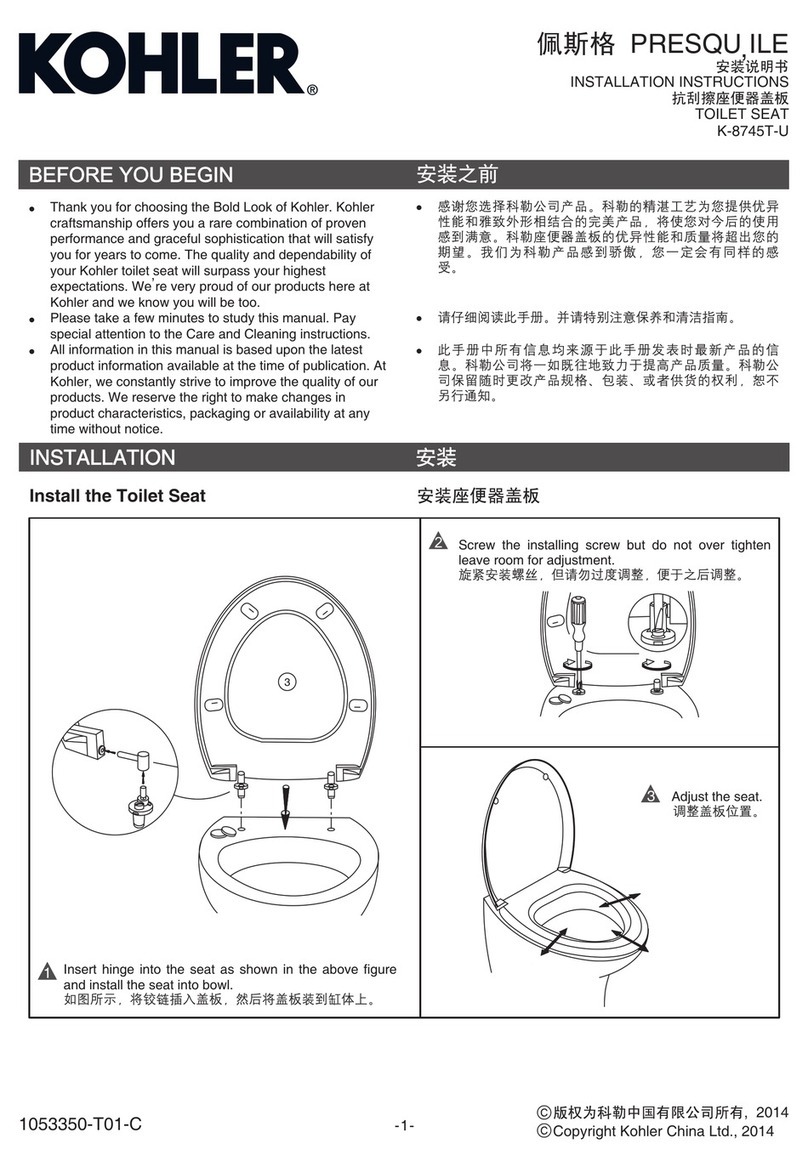 Kohler PRESQU ILE K-8745T-U User manual Kohler PRESQU ILE K-8745T-U User manual