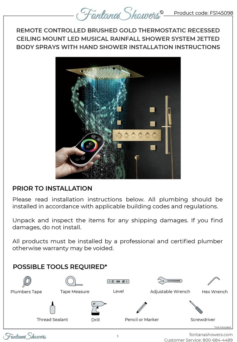 Fontana Showers FS145098 installation instructions Fontana Showers FS145098 installation instructions