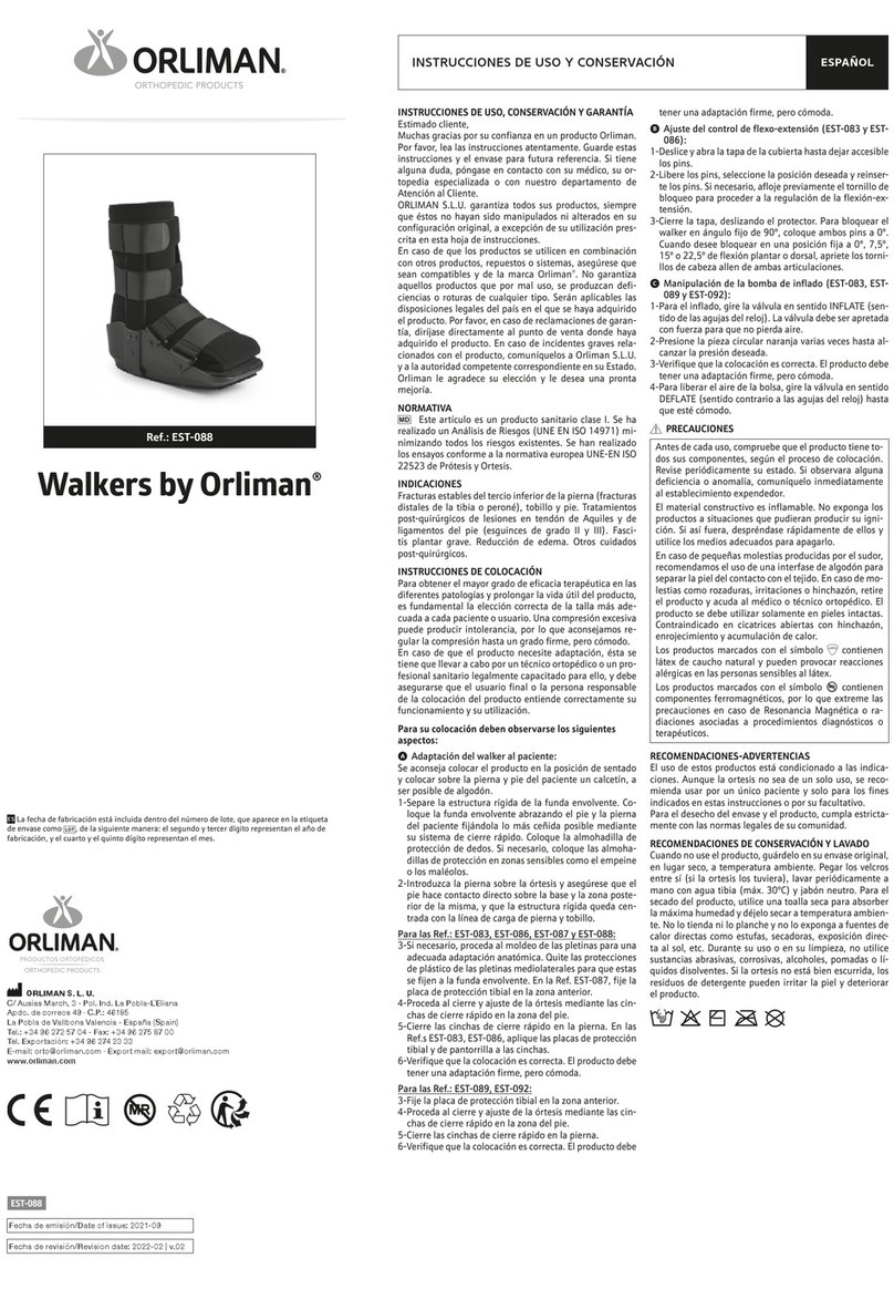 Orliman EST-088 Use and maintenance instructions