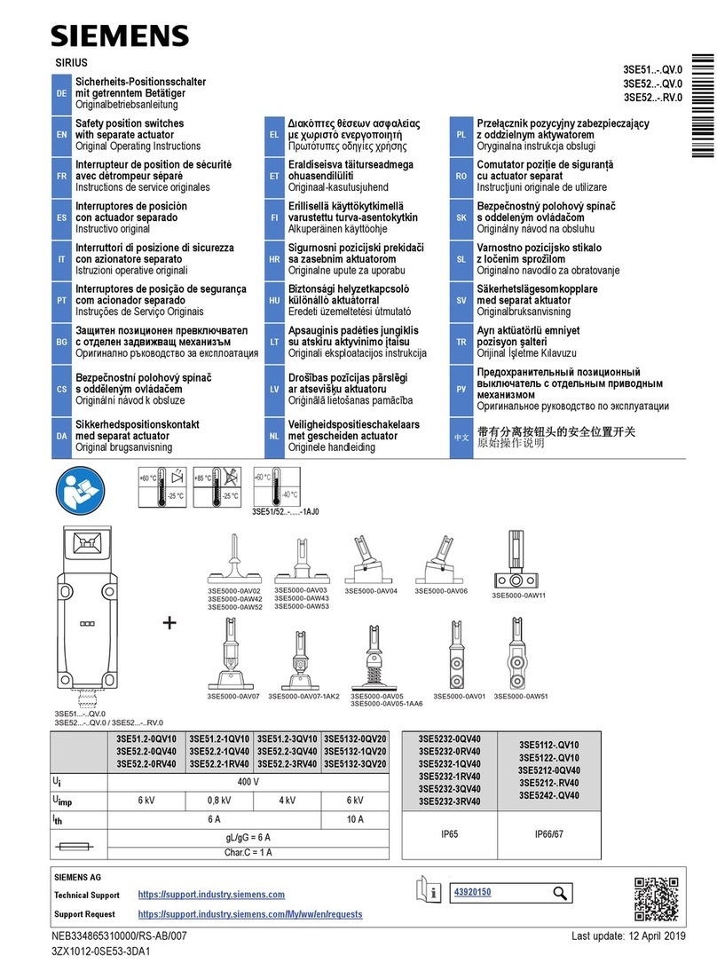 Siemens SIRIUS 3SE51-QV.0 Series Original operating instructions